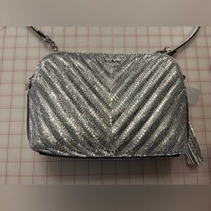 NWT Aldo Silver Shimmer Crossbody Purse
